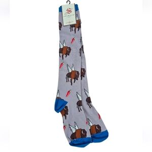 Socksmith Knee High Gray Socks with Buffalo Print by Socksmith Buffalo Hot Wings